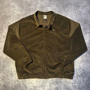 Nike Life Harrington Corduroy Jacket Green Men's Size XL Zip Up